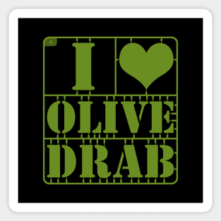 I Heart Olive Drab Sticker